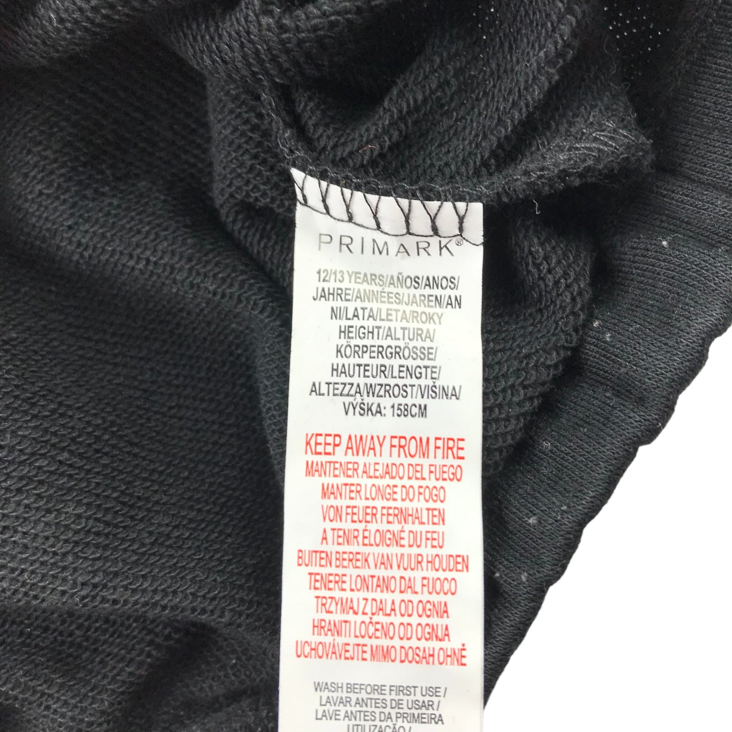 Primark active sweater 12-13 year black half zipper