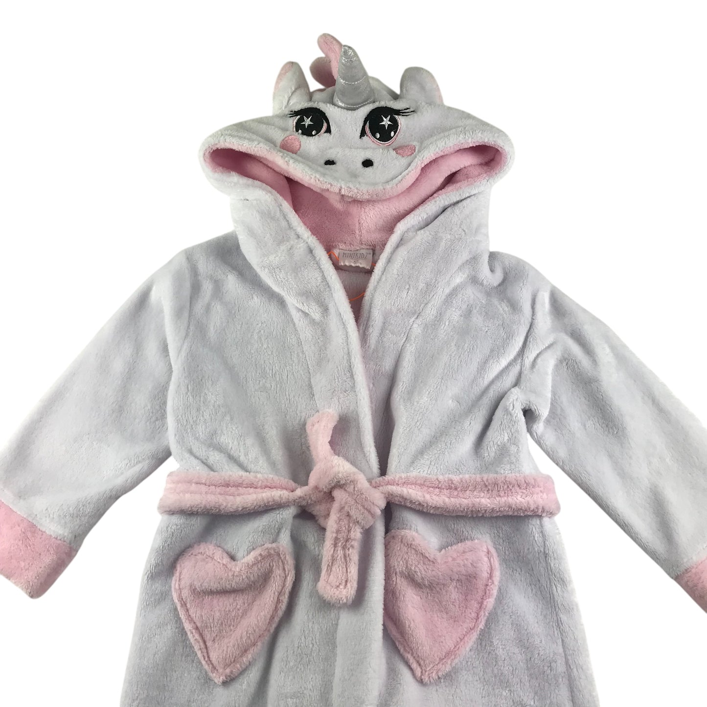 Minikids dressing gown 4-5 years white and pink unicorn