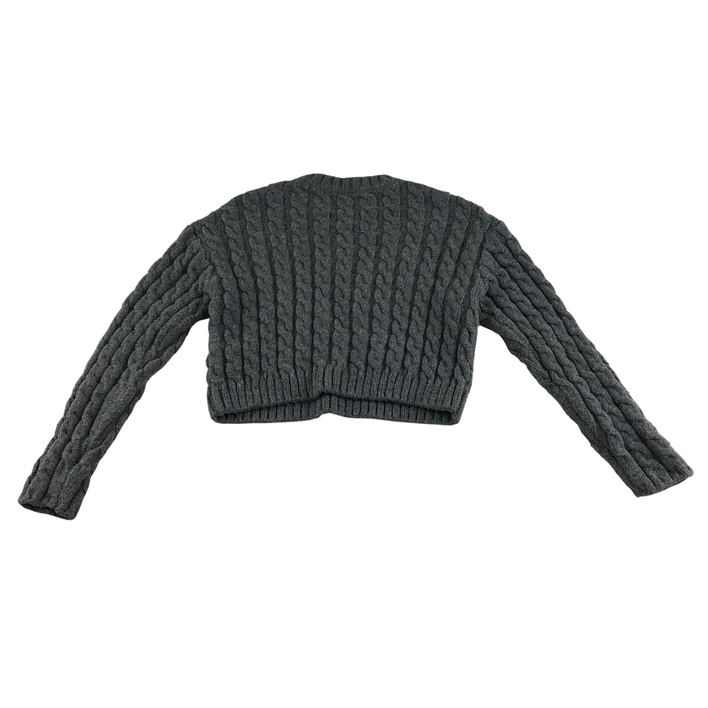 Zara Jumper 9-10 years grey cable knitwear pattern cropped