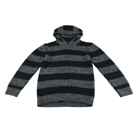 Tu Hoodie 10-11 Years grey and black two tone stripy knit