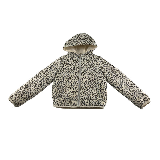Primark jacket 5-6 years white animal print puffer