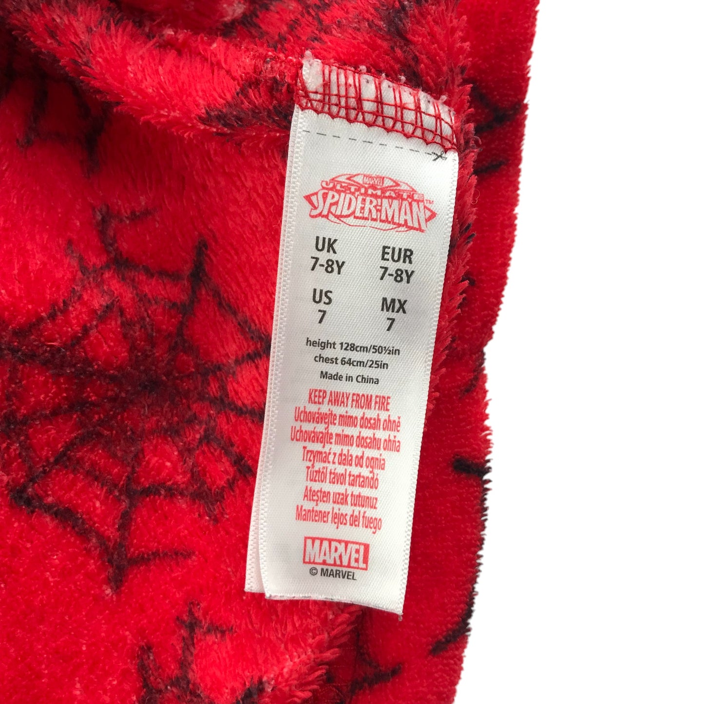 Primark dressing gown 7-8 years red Spiderman