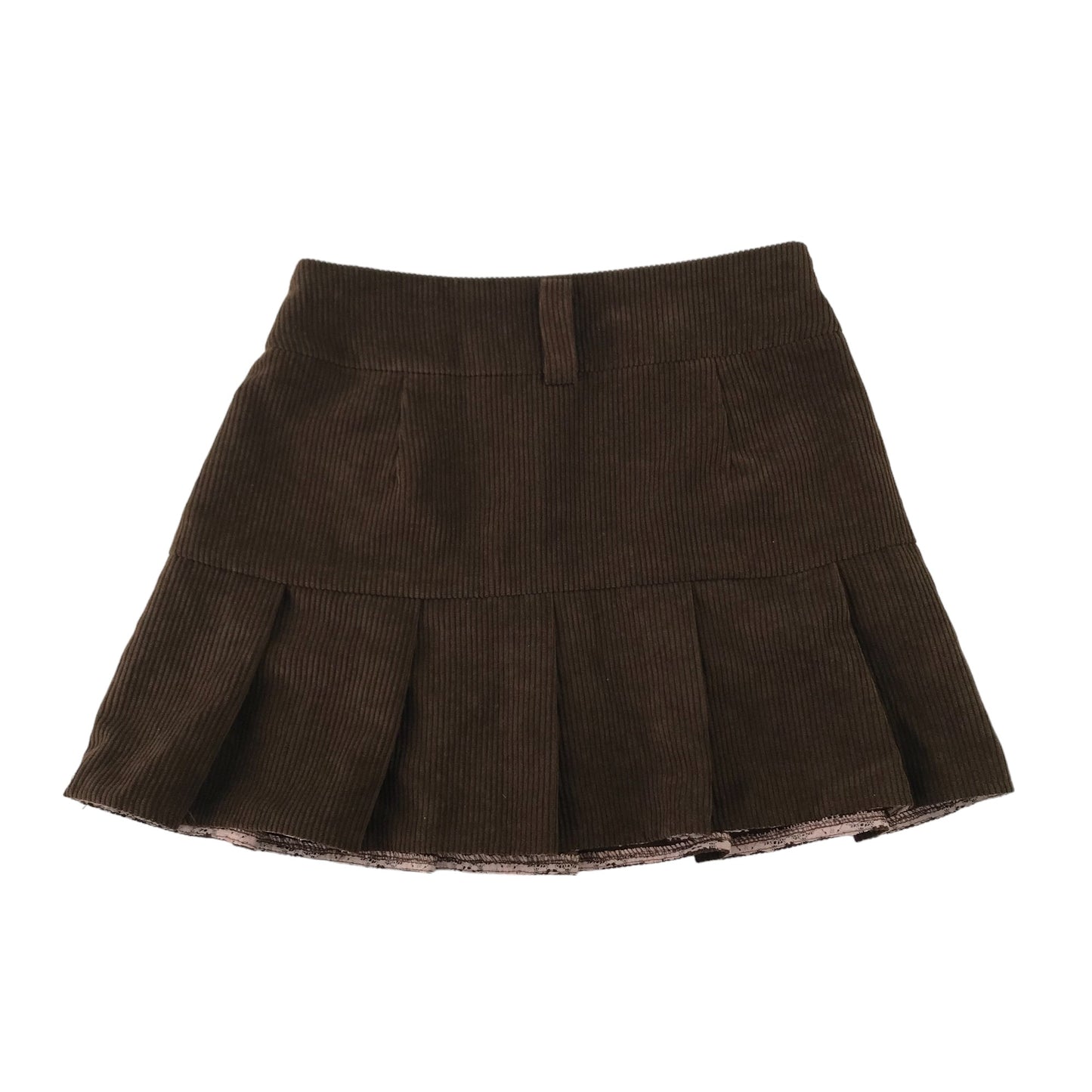 Shein Skirt Age 13 Brown Pleated Corduroy