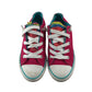 Converse trainers shoe size 12 junior fuchsia pink and multicolour low top with laces