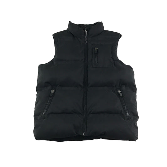 Nutmeg Gilet 7-8 years black puffer with zipper pockets mock neckline