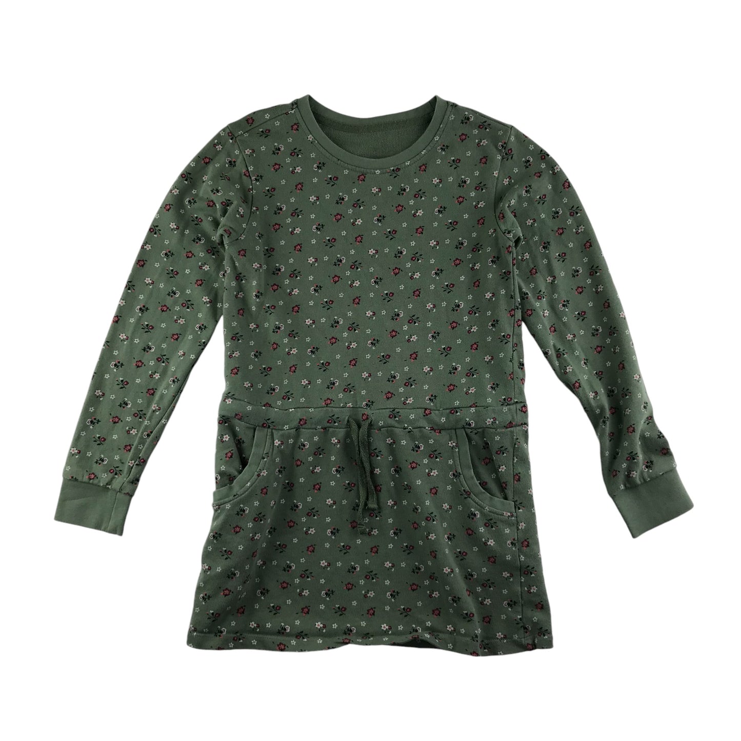 Lily&Dan dress 11-12 years green floral jersey material cotton