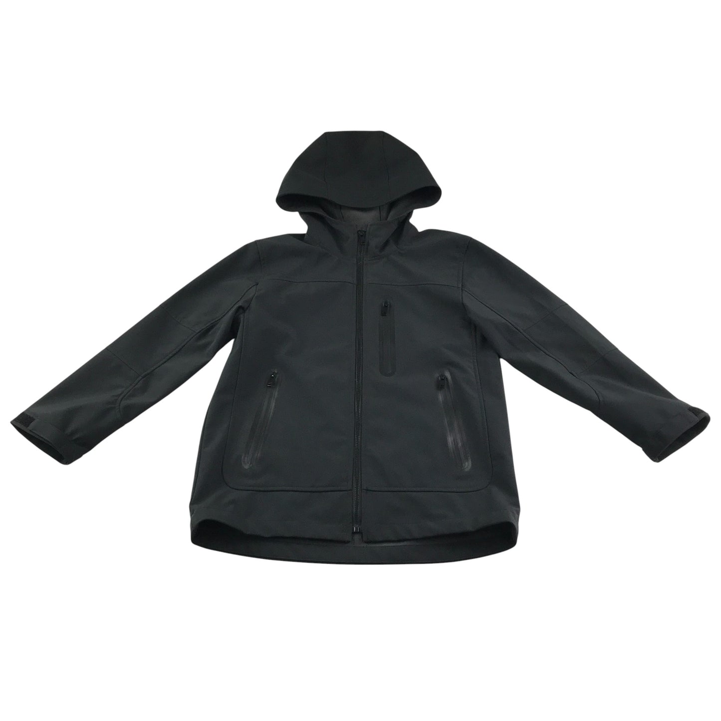 Zara Light Jacket 8-9 years black plain full zipper soft shell