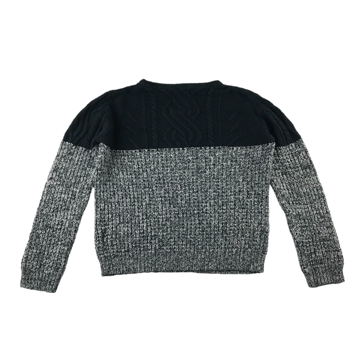 Primark jumper 12-13 years navy panelled cable knit pattern pullover