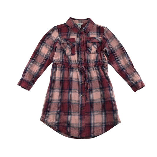 M&Co Kids dress 5-6 years red and pink checked shirt style