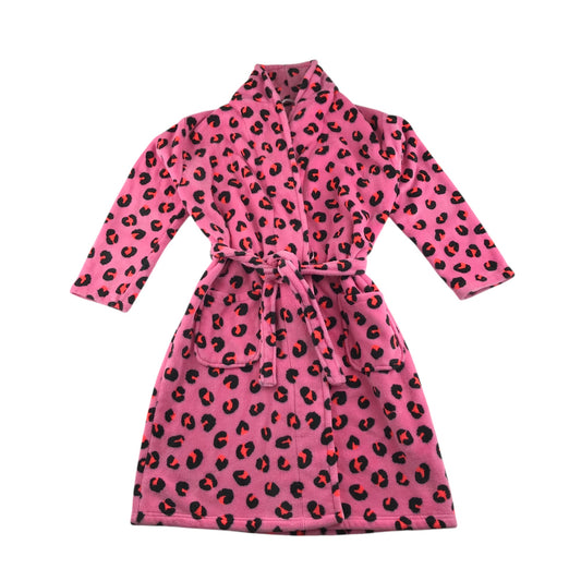 M&S dressing gown 12-13 years pink leopard spot pattern