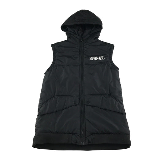 Animal Boys Gilet 11-13 years black puffer with full zipper and hood