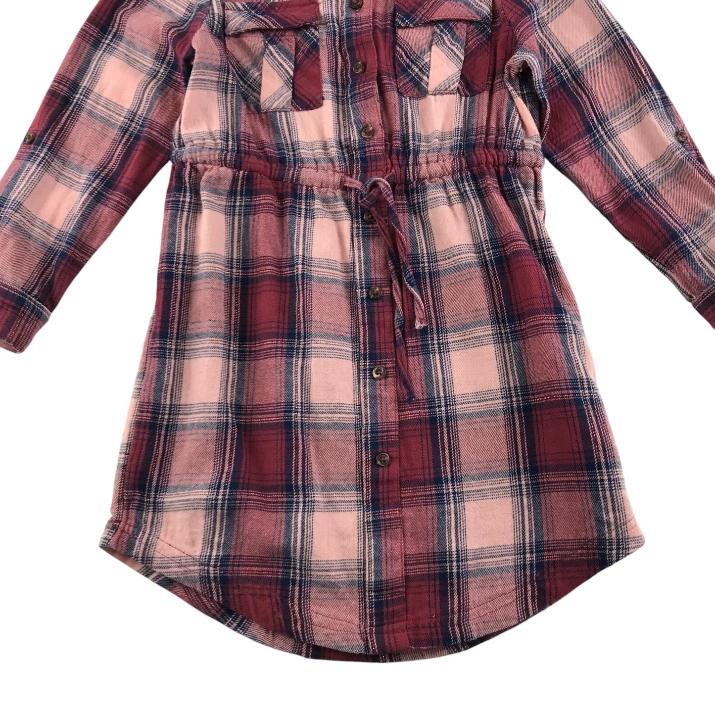 M&Co Kids dress 5-6 years red and pink checked shirt style