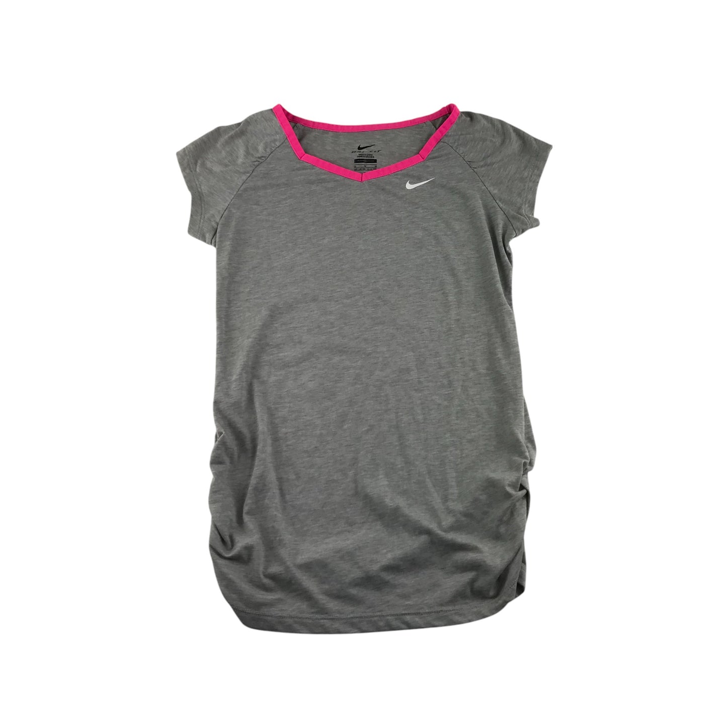 Nike sports top 10-12 years grey with pink neckline detailing