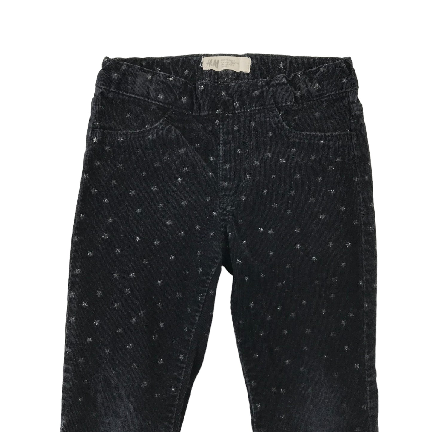 H&M Jeggings Age 4-5 Black Starry Corduroy