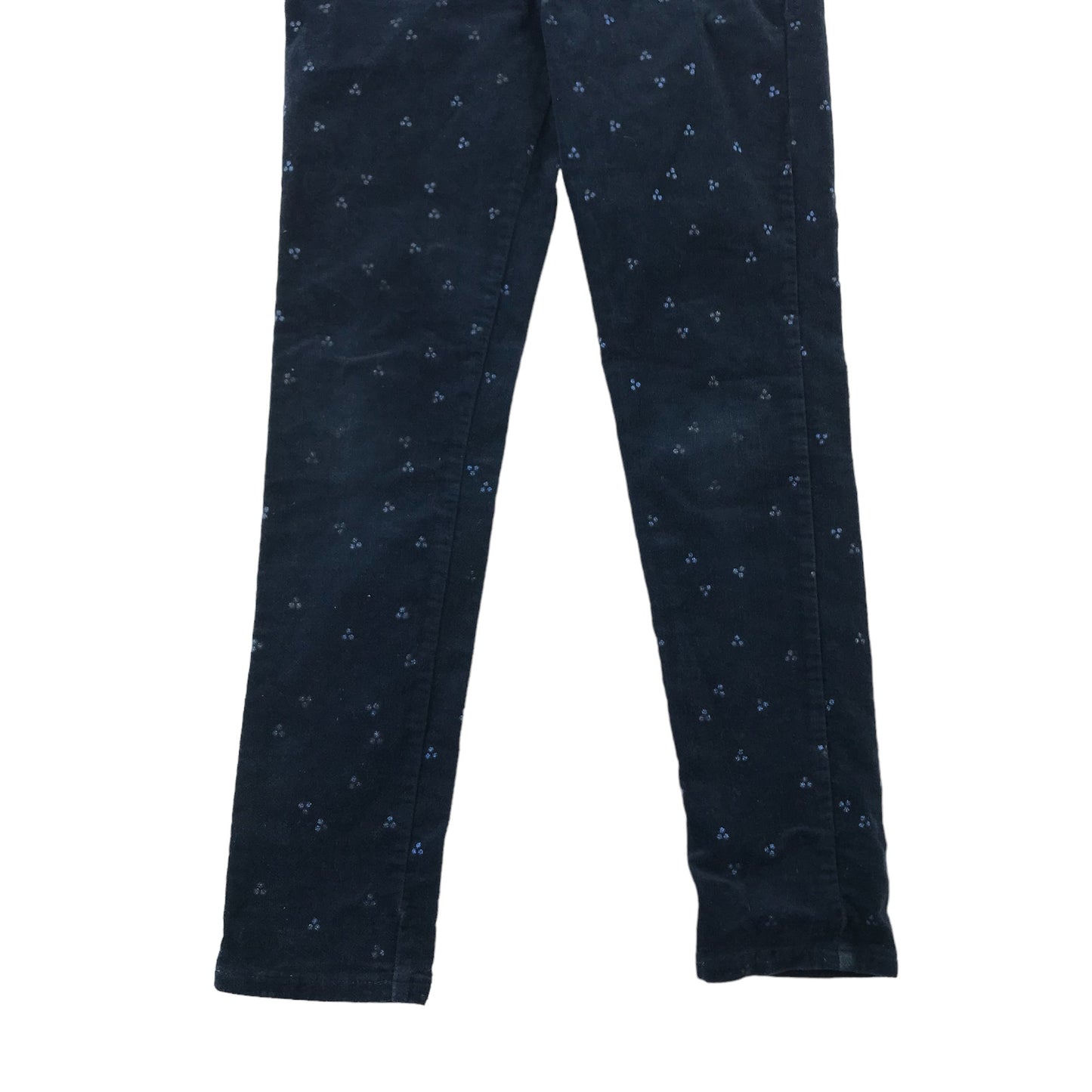 Okaidi Jeggings Age 8 Navy Blue Spotted Pattern Velvety Material