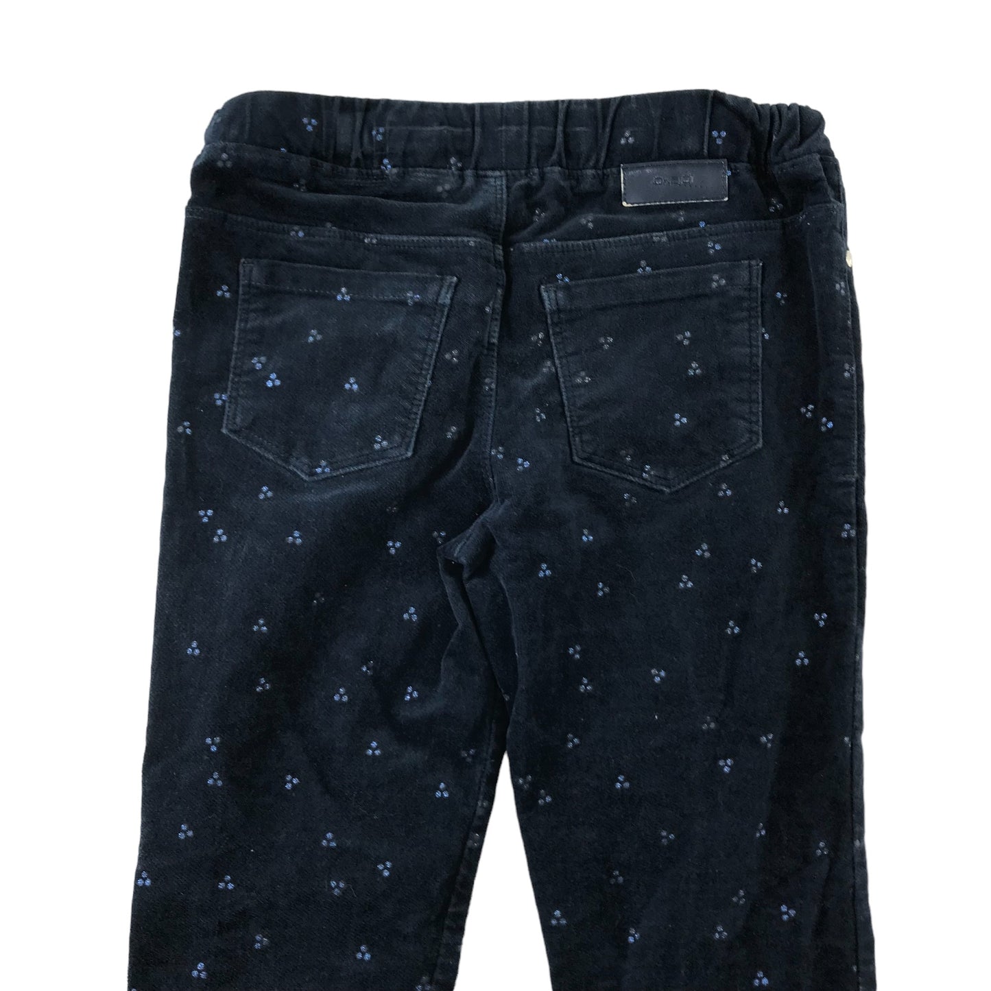 Okaidi Jeggings Age 8 Navy Blue Spotted Pattern Velvety Material