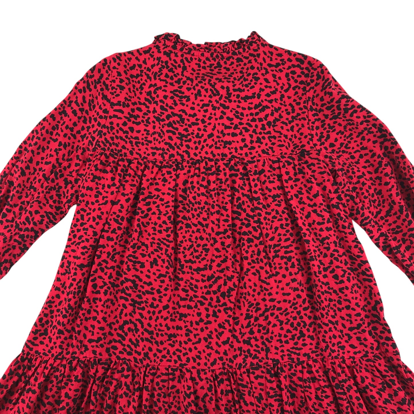 Dunnes dress 5-6 years red with black animal print