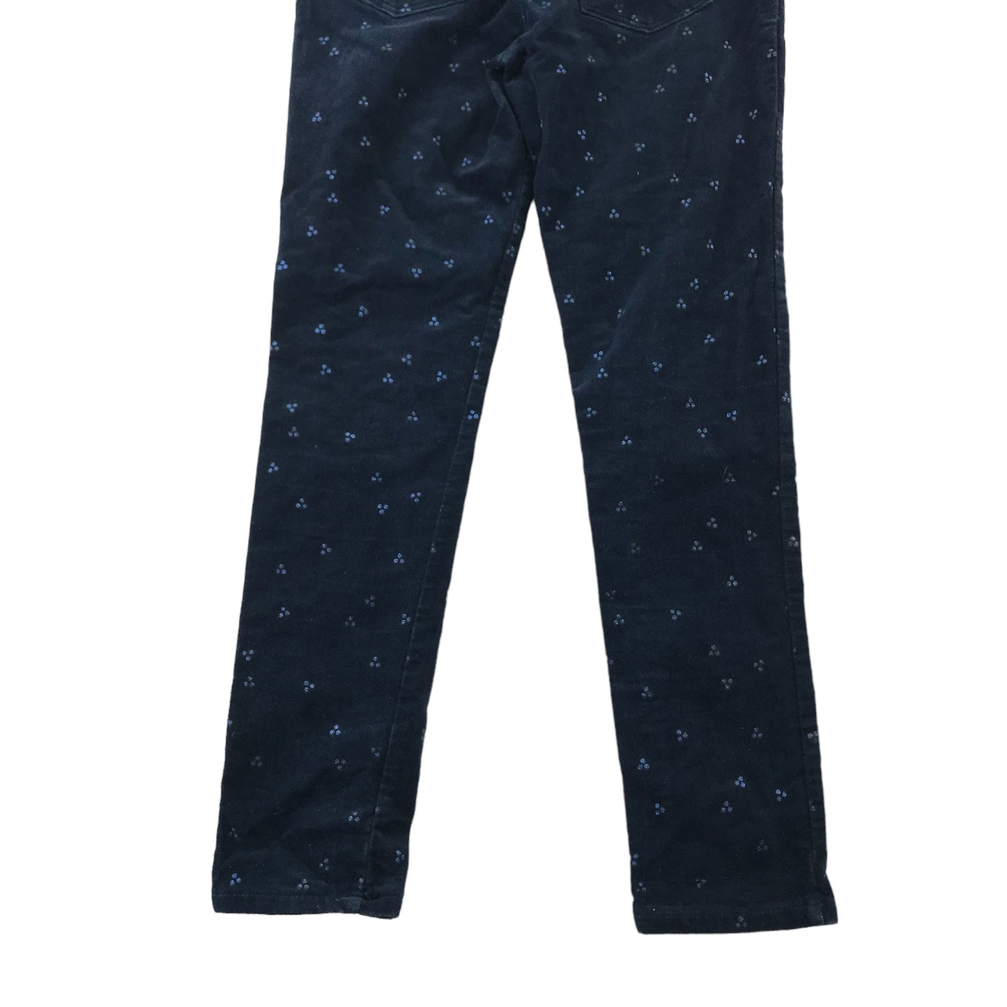 Okaidi Jeggings Age 8 Navy Blue Spotted Pattern Velvety Material