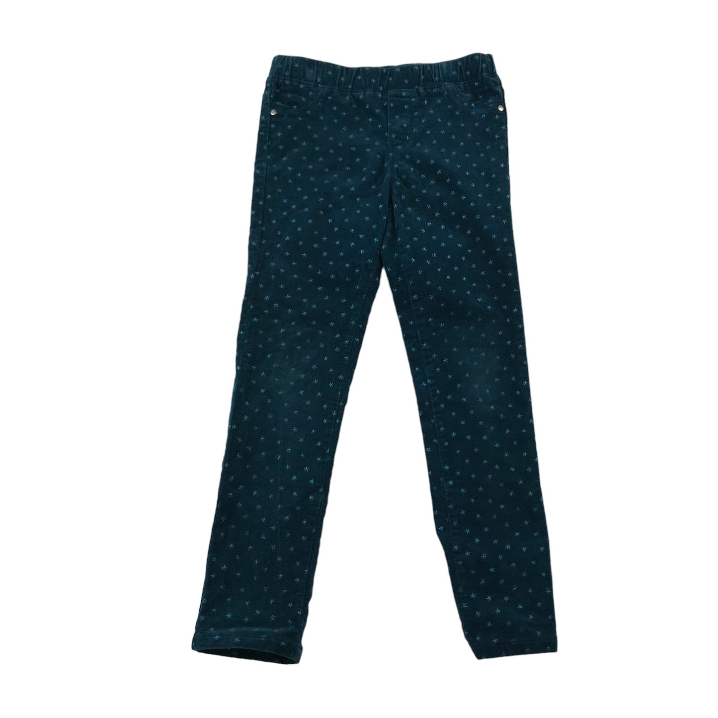 Okaidi Jeggings Age 8 Teal Starry Pattern Velvety Material