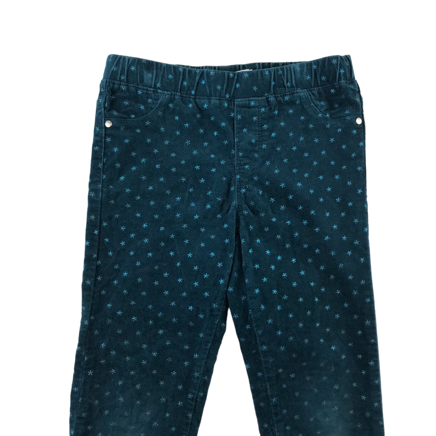 Okaidi Jeggings Age 8 Teal Starry Pattern Velvety Material