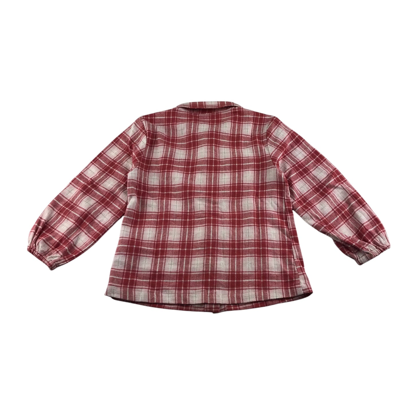 Matalan blouse 6-7 years red and white check pattern long sleeve with frill detail