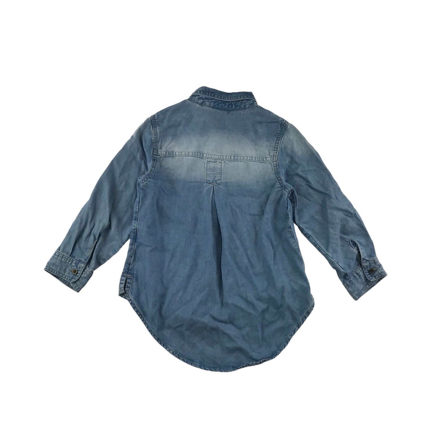 Next Shirt Age 4-5 Blue Denim Long Sleeve Blouse