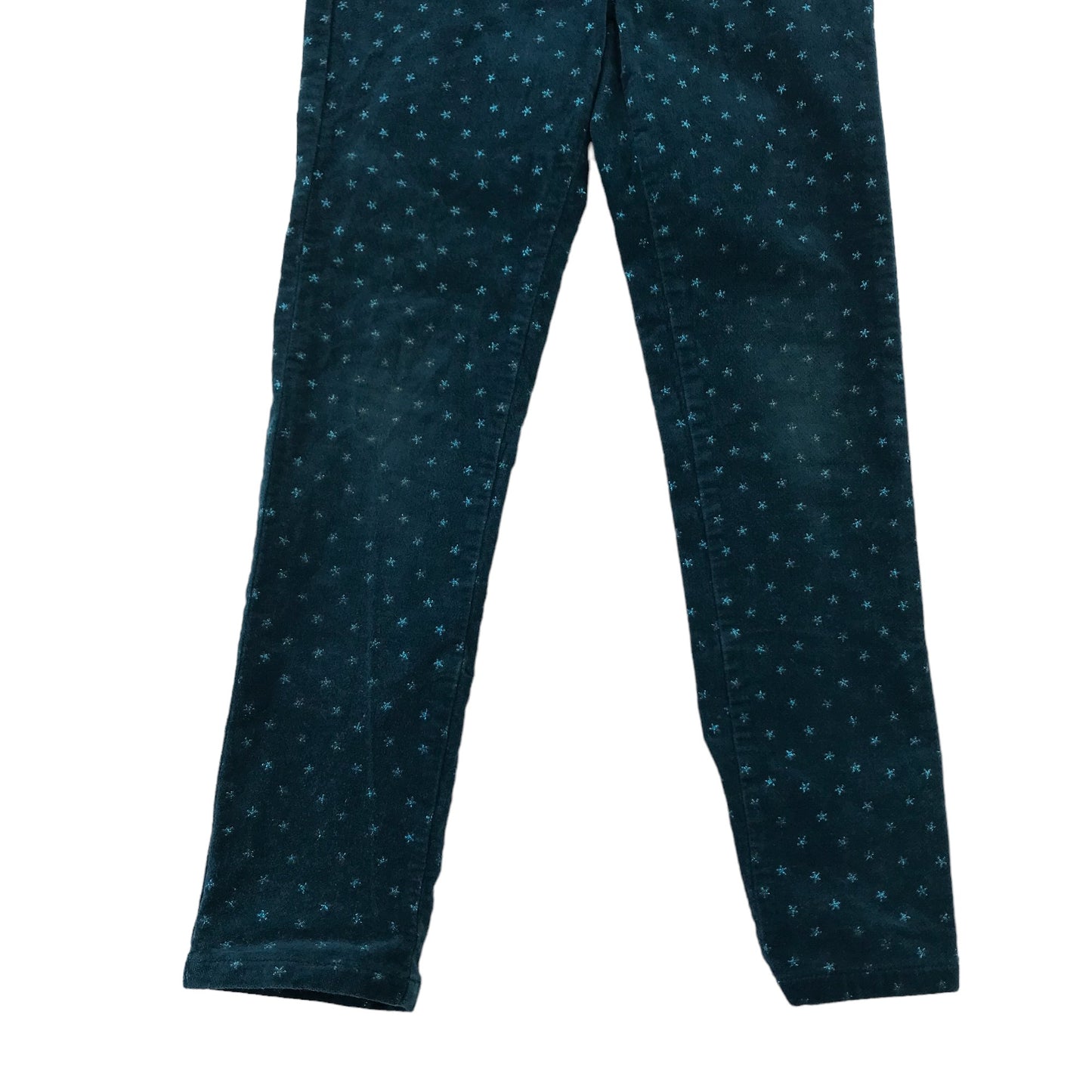 Okaidi Jeggings Age 8 Teal Starry Pattern Velvety Material