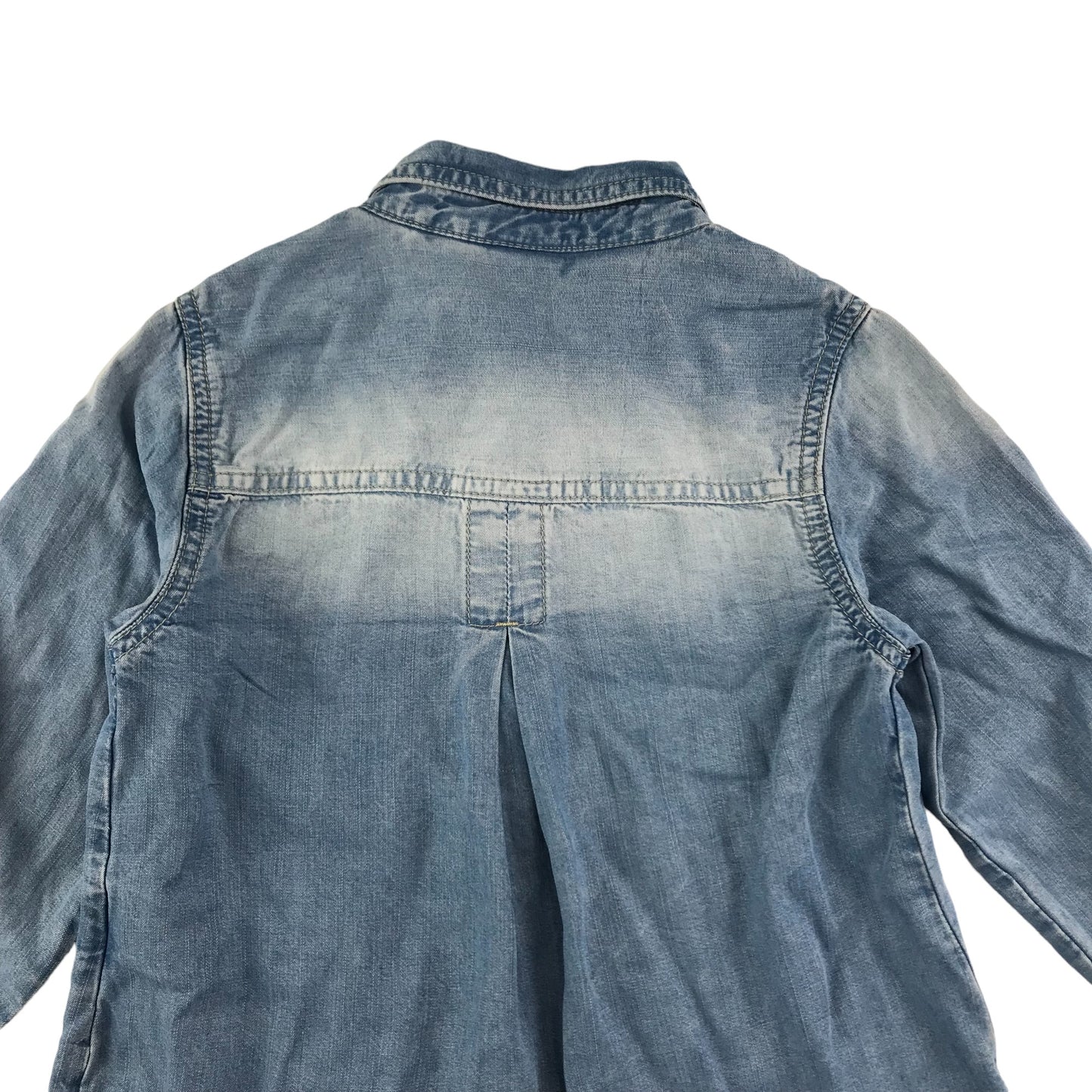 Next Shirt Age 4-5 Blue Denim Long Sleeve Blouse