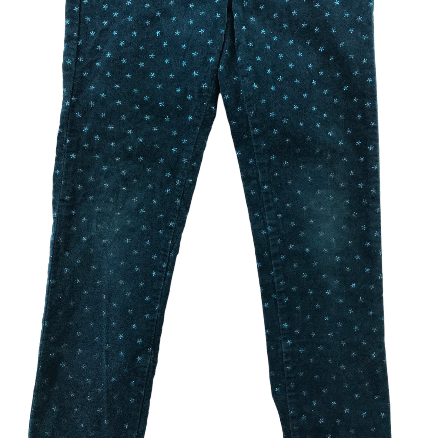 Okaidi Jeggings Age 8 Teal Starry Pattern Velvety Material