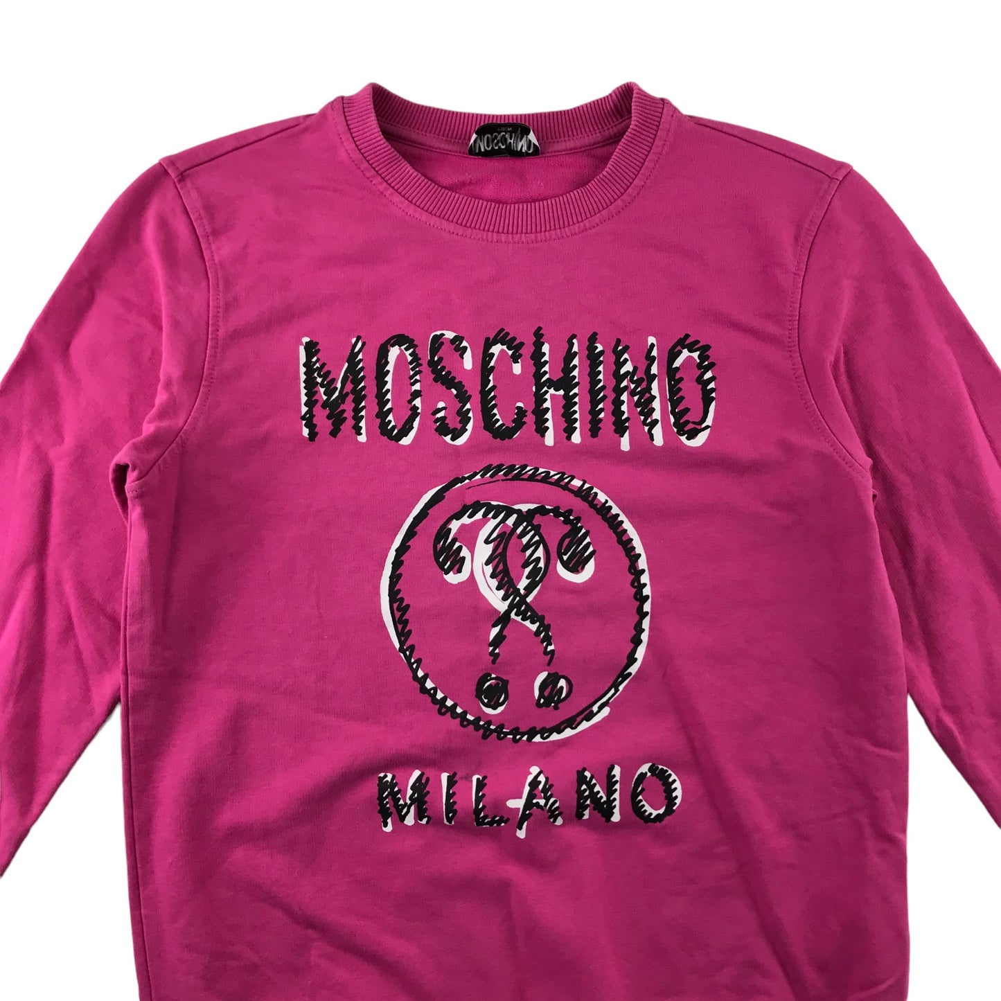 Moschino sweater 12 years pink graphic print casual cotton blend jersey