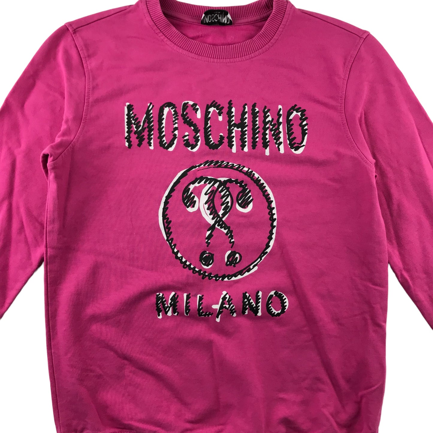 Moschino sweater 12 years pink graphic print casual cotton blend jersey