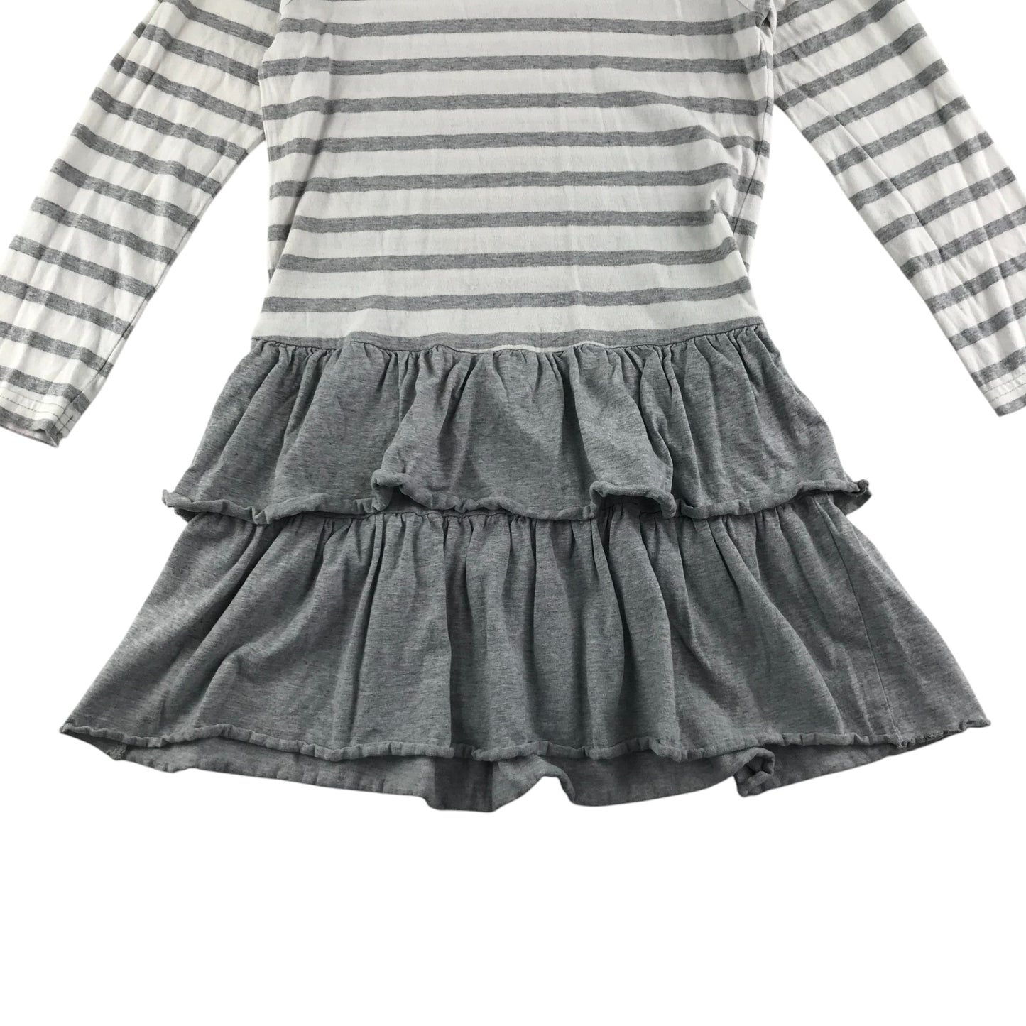 Gymboree dress 6-7 years light grey and white stripy top and plain grey skirt