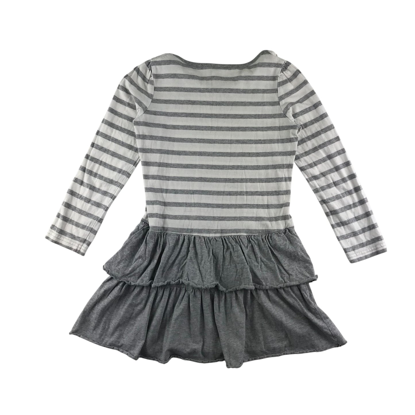 Gymboree dress 6-7 years light grey and white stripy top and plain grey skirt