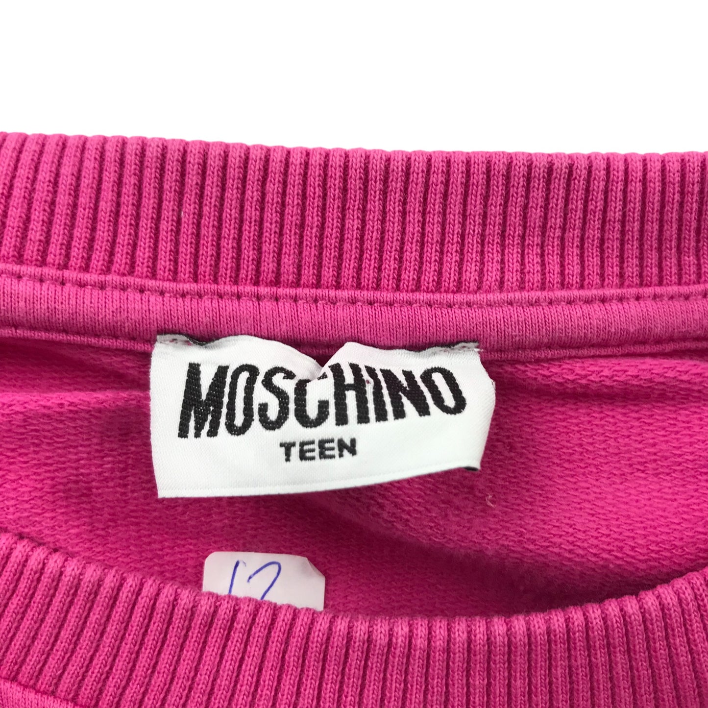 Moschino sweater 12 years pink graphic print casual cotton blend jersey