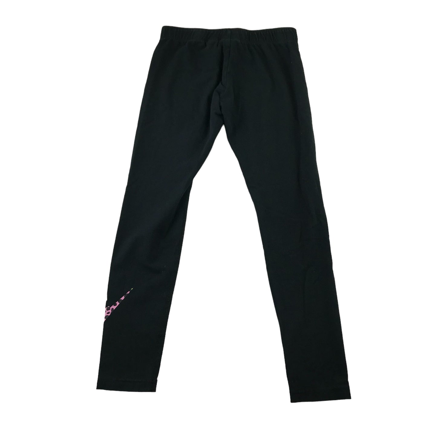 Nike leggings 9-11 years black with pink logo on the leg cotton blend