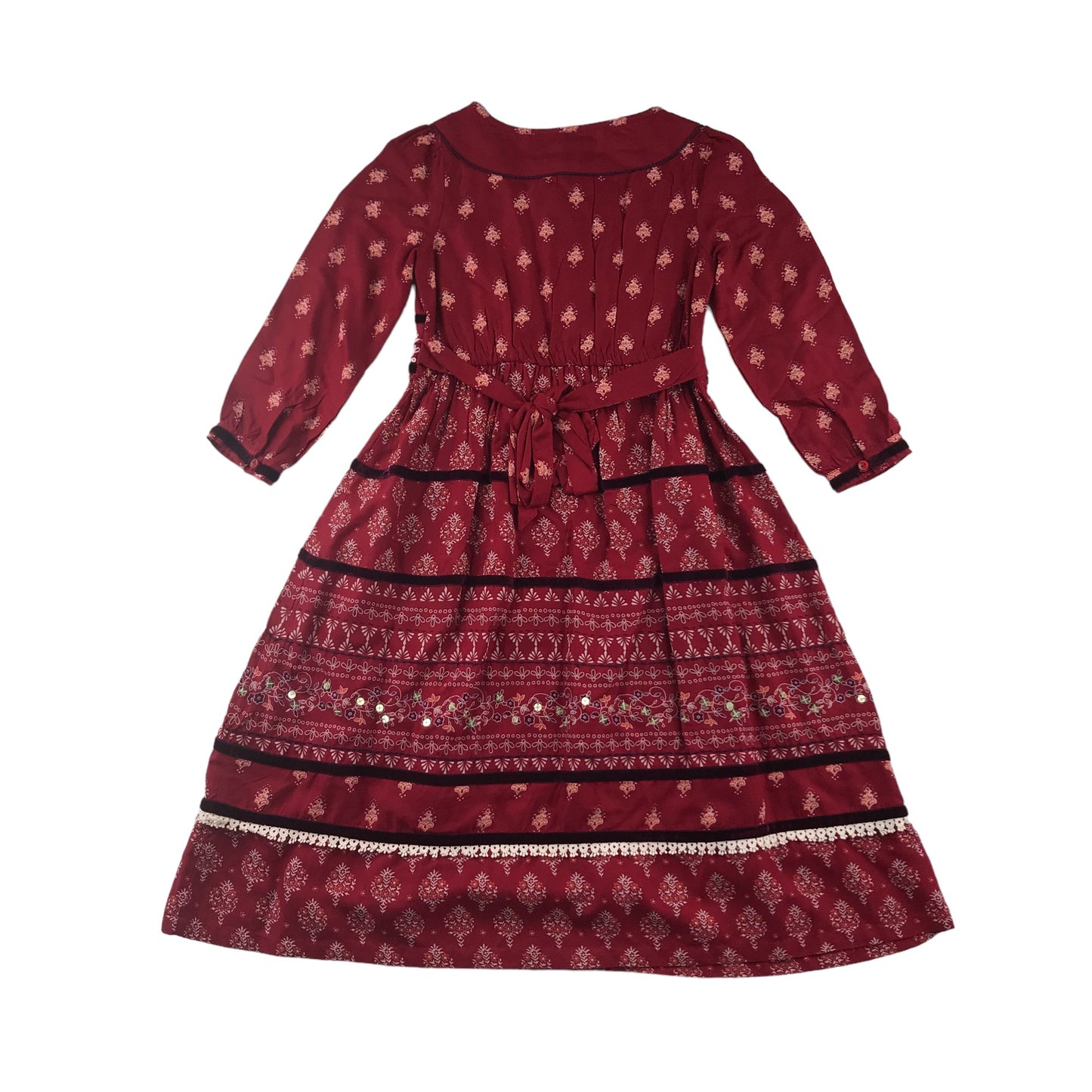 Monsoon dress 4-5 years red long decorated pattern