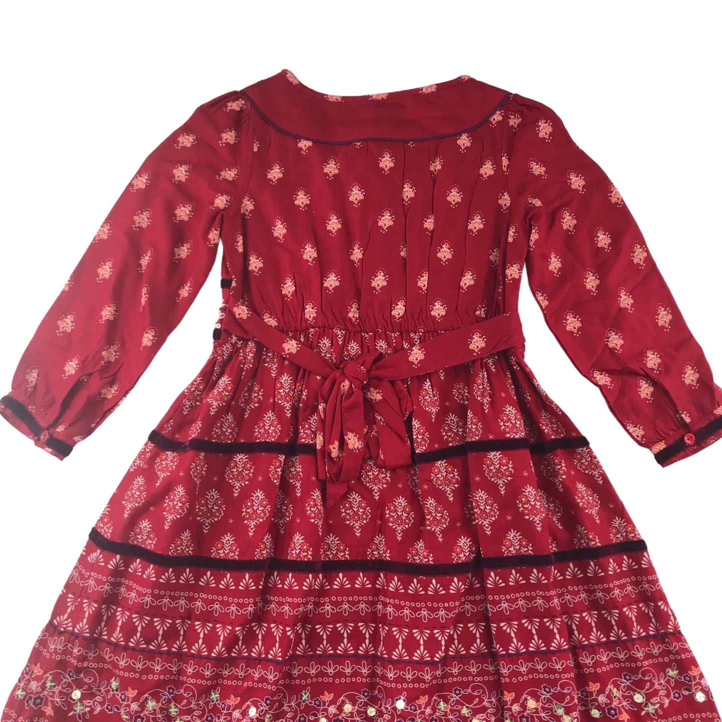 Monsoon dress 4-5 years red long decorated pattern