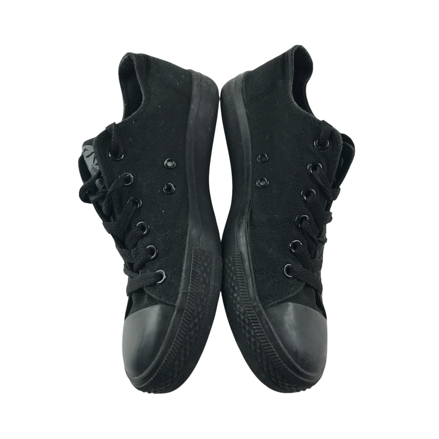 Dunlop trainers shoe size 3 black plimsol style flat canvas sneaker