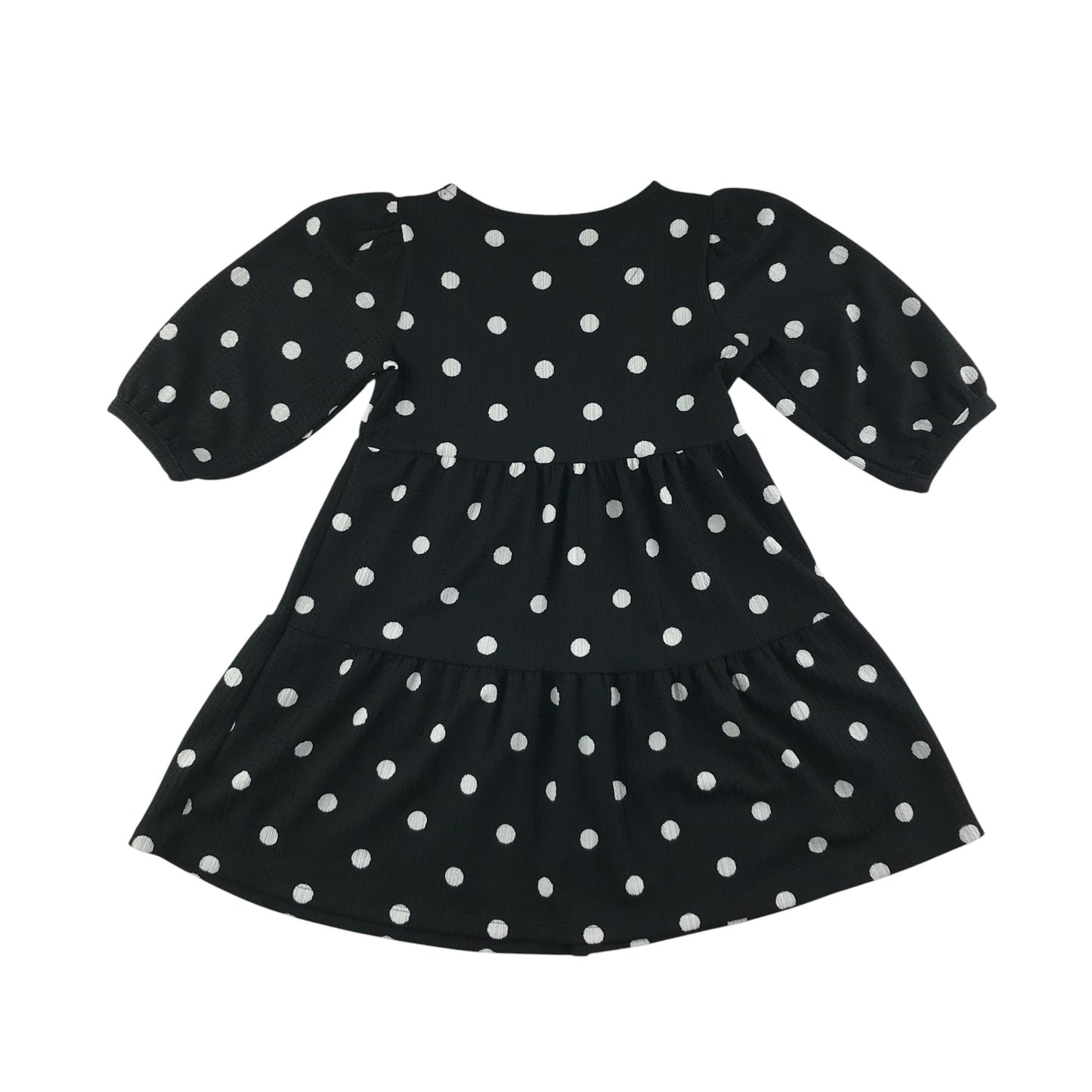 F&F dress 7-8 years black with white polka dots