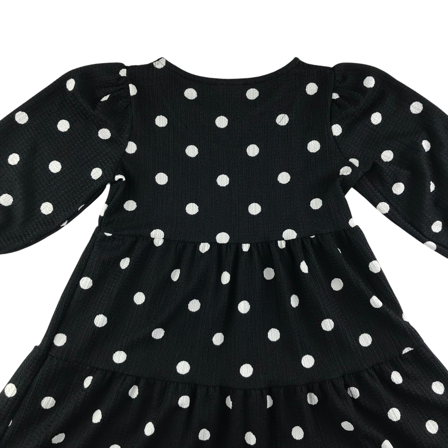 F&F dress 7-8 years black with white polka dots