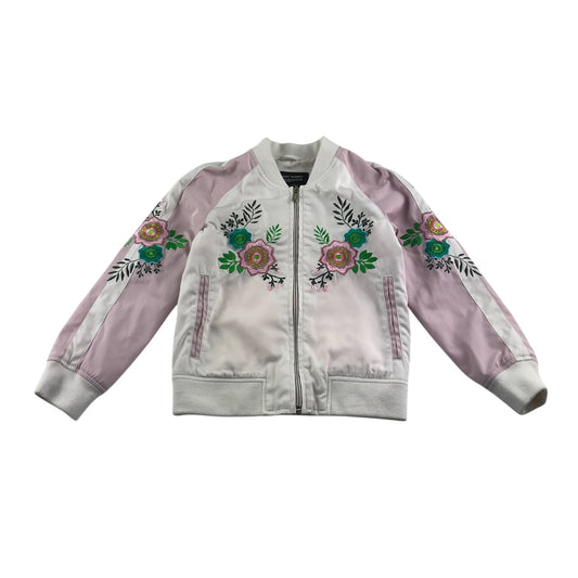 Bomboogie bomber 6 years white and pink floral embroidered light jacket or sweater