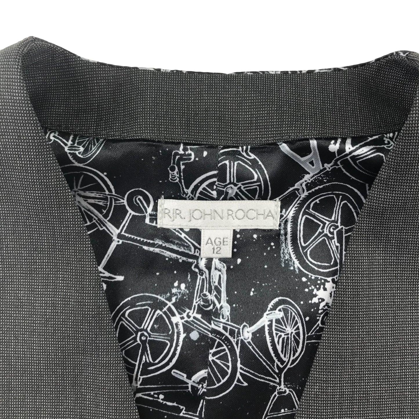 John Rocha Waistcoat 11-12 years Grey BMX Bike Graphic Back Print