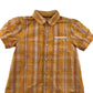 SoulCal Shirt Age 6 Orangey Yellow Checked Short Sleeve Blouse Cotton