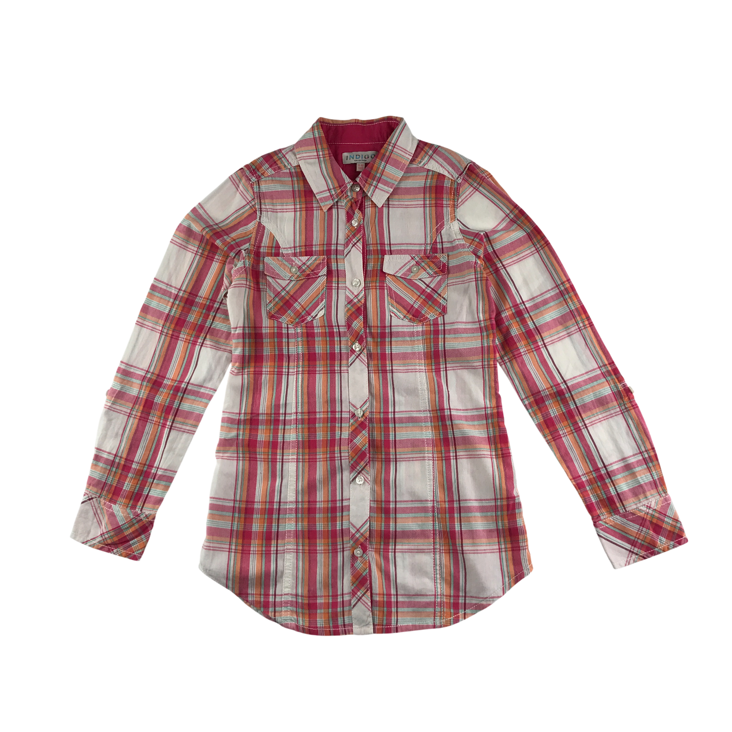M&S Shirt 9-10 Years Multicolour Check Pattern Cotton