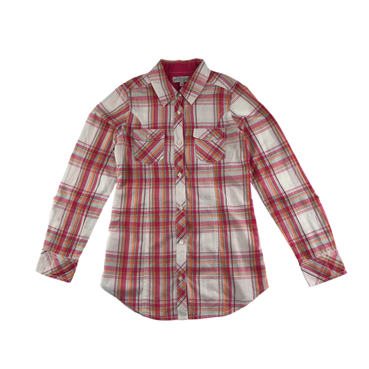M&S Shirt 9-10 Years Multicolour Check Pattern Cotton