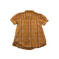 SoulCal Shirt Age 6 Orangey Yellow Checked Short Sleeve Blouse Cotton