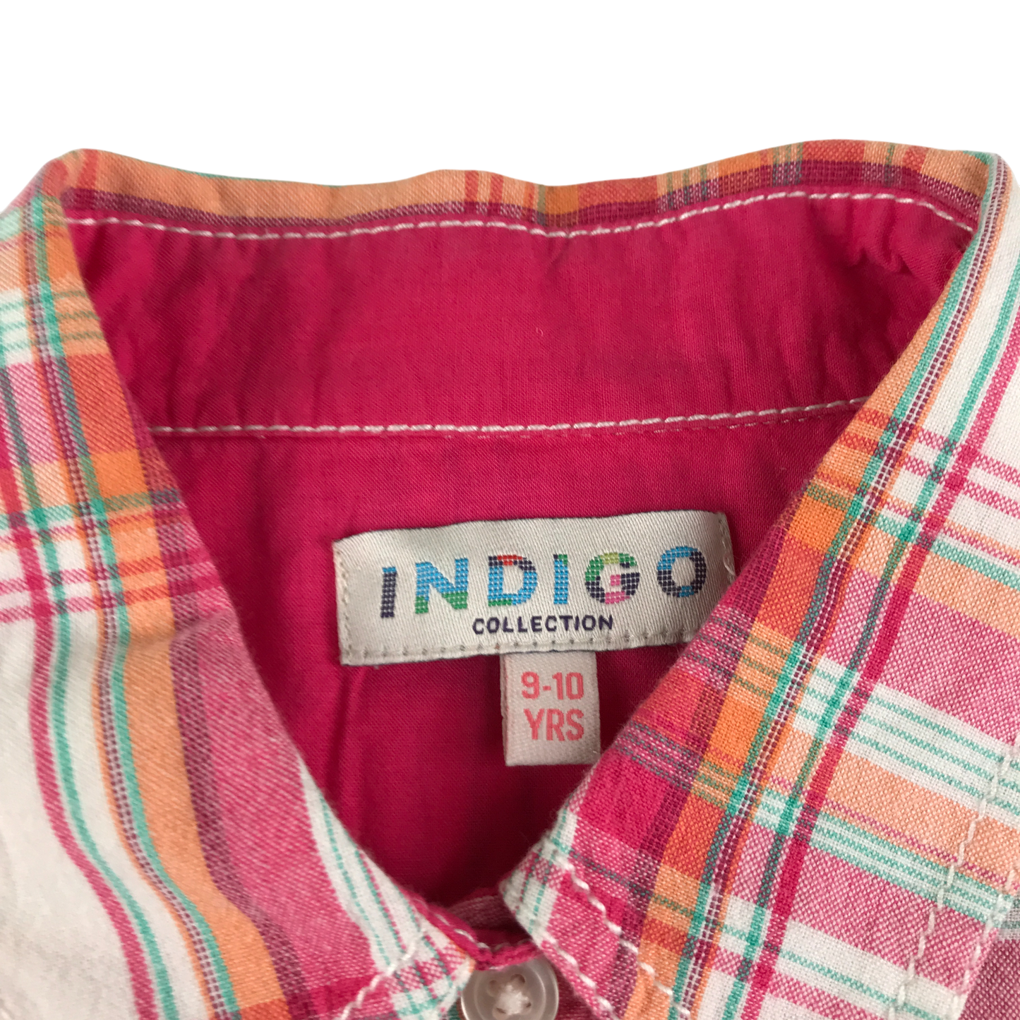 M&S Shirt 9-10 Years Multicolour Check Pattern Cotton