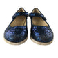 M&S Pumps Shoe Size 13 Junior Dark Blue Sparkly Glittery with Strap