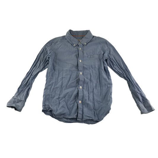 Holly & Whyte Shirt 9-10 Years Light Blue Button Up Cotton