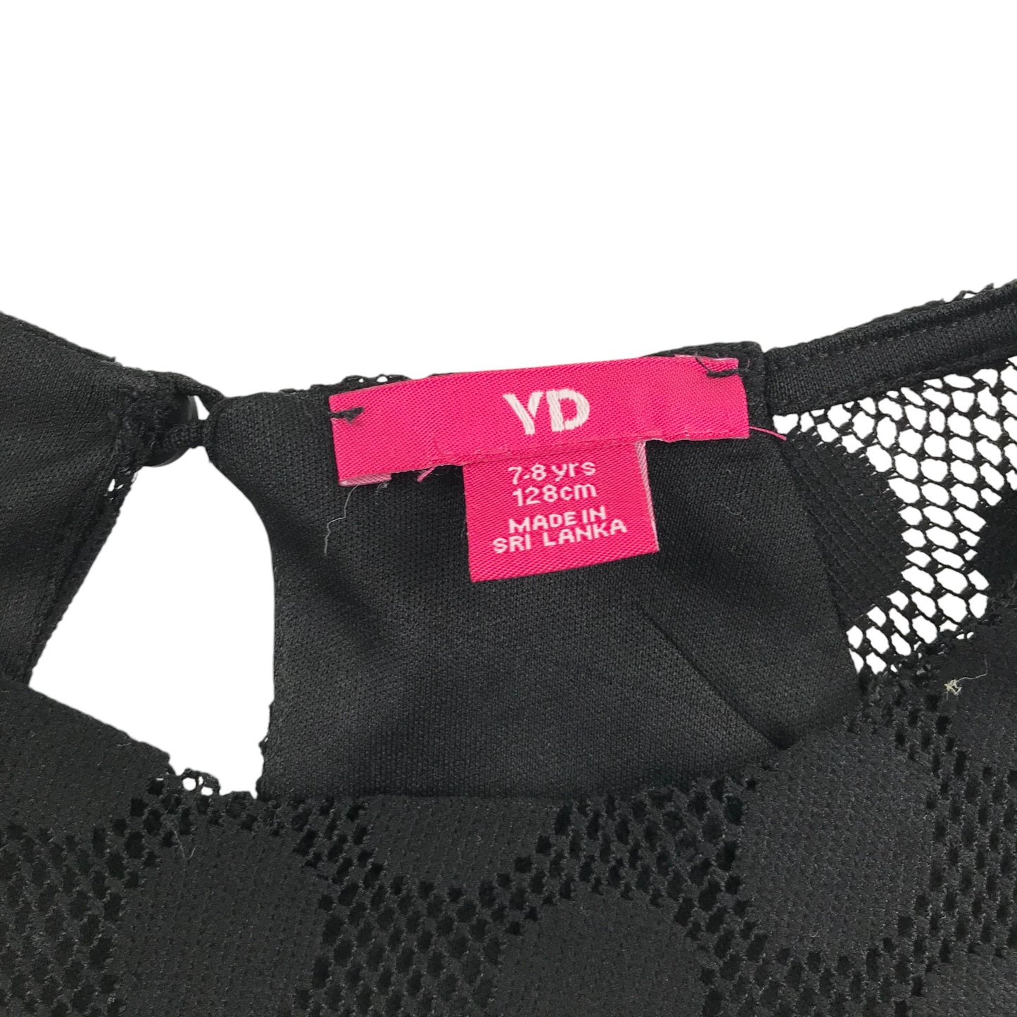 YD dress 7-8 years black mesh dress with polka dot print